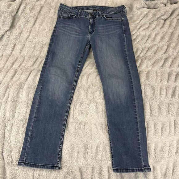 Calvin Klein Jeans Women 10 Slim Boyfriend Stretch Blue Denim Straight Leg Chic - Picture 1 of 8